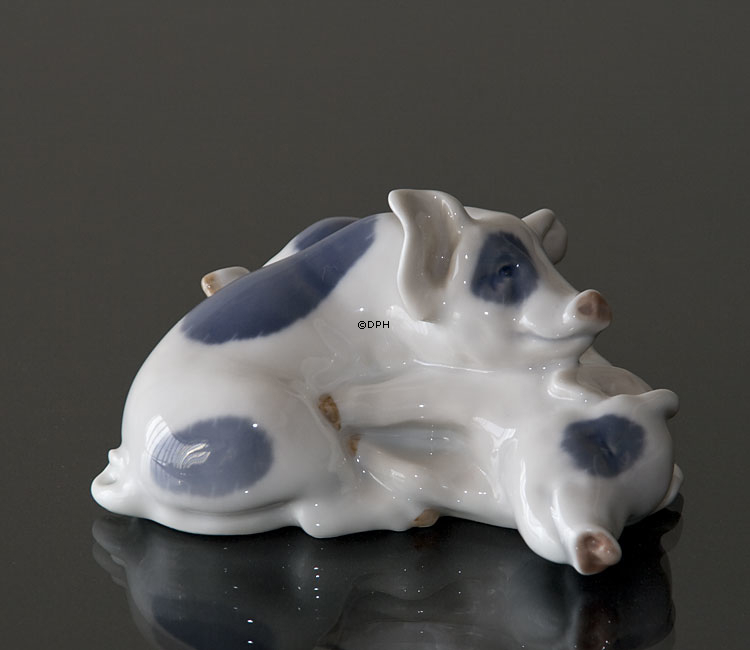Paar Schweine, Royal Copenhagen Figur Nr. 683