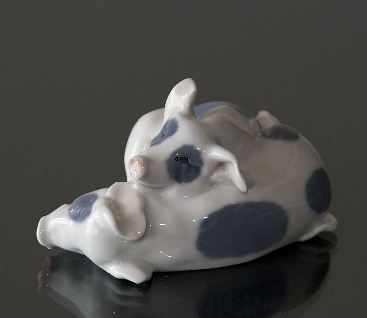 Paar Schweine, Royal Copenhagen Figur Nr. 683