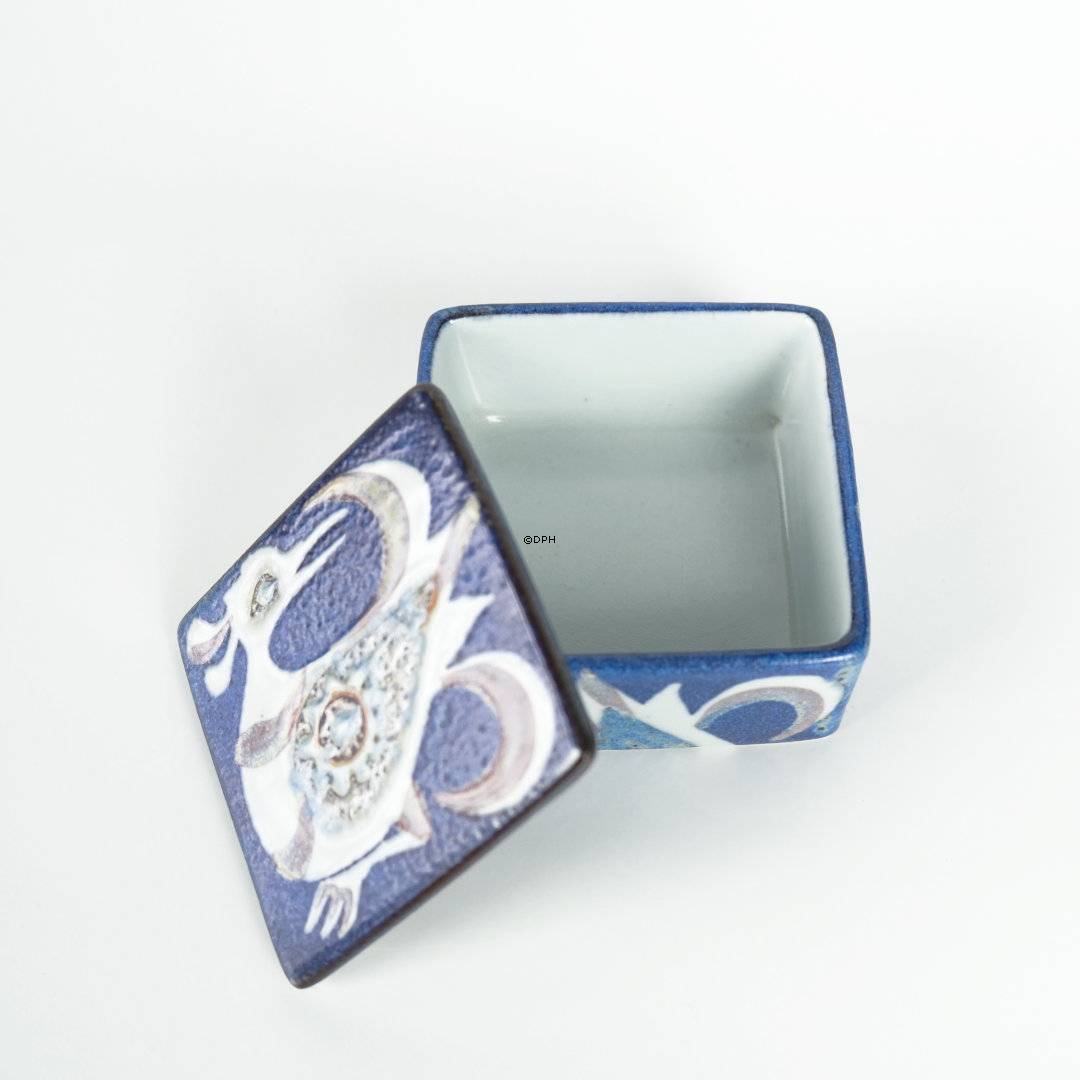 Fayence kleine Dose mit Deckel von Nils Thorsson, Royal Copenhagen Nr. 708-3267-f