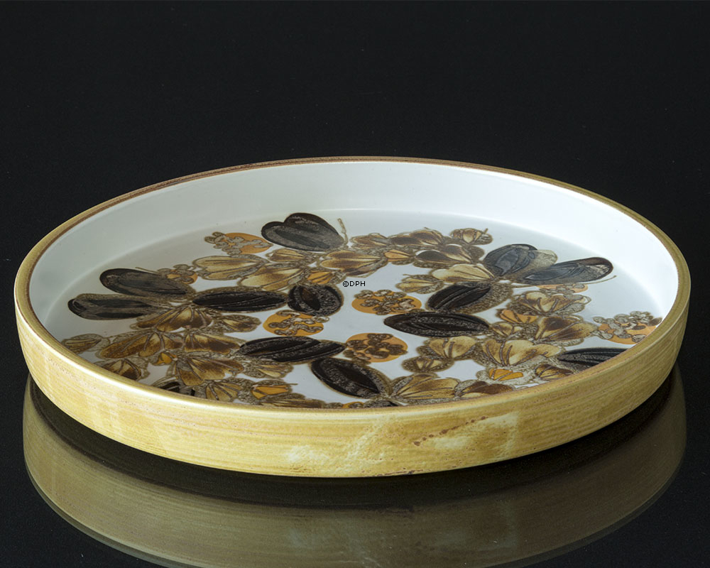 Große Siena Fayenceschale mit Blumenmotiv von Ellen Malmer, Royal Copenhagen Nr. 962-3293