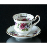 Royal Albert Minimonatstasse mit Blumen März Anemonen  (Tasse Ø4,5 cm, Untertasse Ø 7,3 cm)