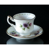 Royal Albert Minimonatstasse mit Blumen März Anemonen  (Tasse Ø4,5 cm, Untertasse Ø 7,3 cm)