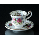 Royal Albert Minimonatstasse mit Blumen August Mohn (Tasse Ø4,5 cm, Untertasse Ø 7,3 cm)