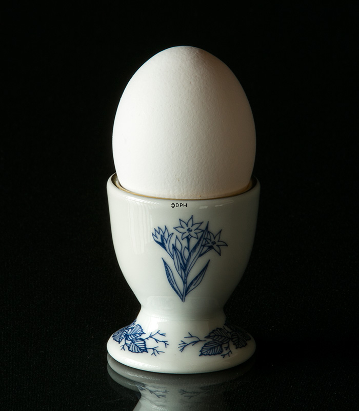 1980 Ravn Ostereierbecher blau / weiß, Hase mit Jungen