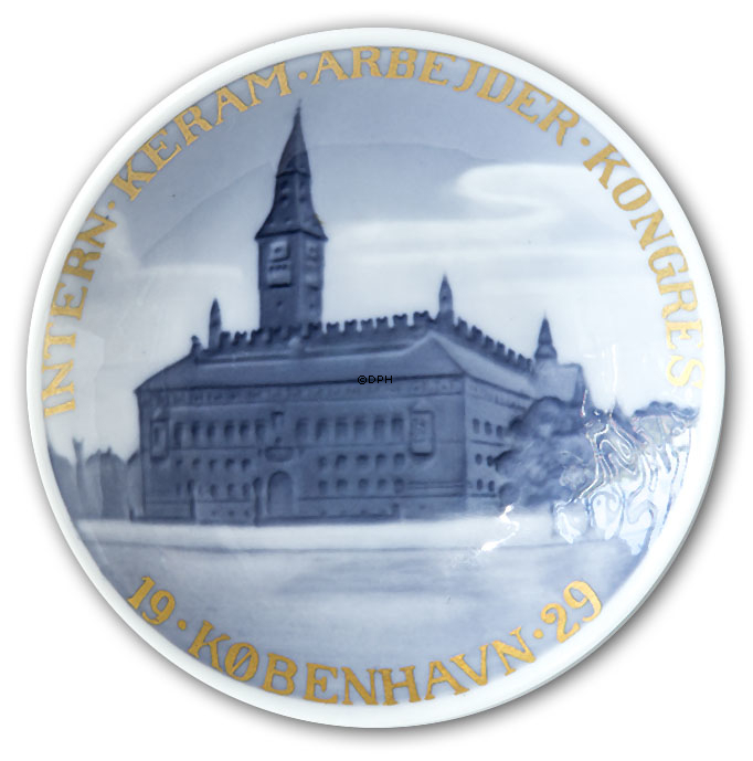 1929 Royal Copenhagen Gedenkteller Arbeiterkongres in Kopenhagen