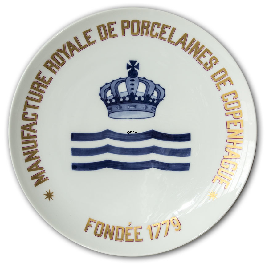 Royal Copenhagen Händlerteller "La Manufacture Royala De Porcelaine De Copenhague - Fondée 1779"