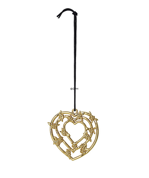 Karen Blixen Weihnachten, Herzen girlande, vergoldet