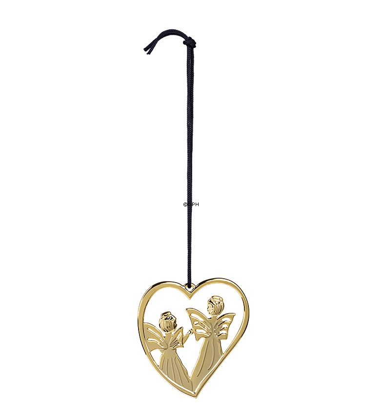 Karen Blixen Weihnachten, Engel in Herz, vergoldet