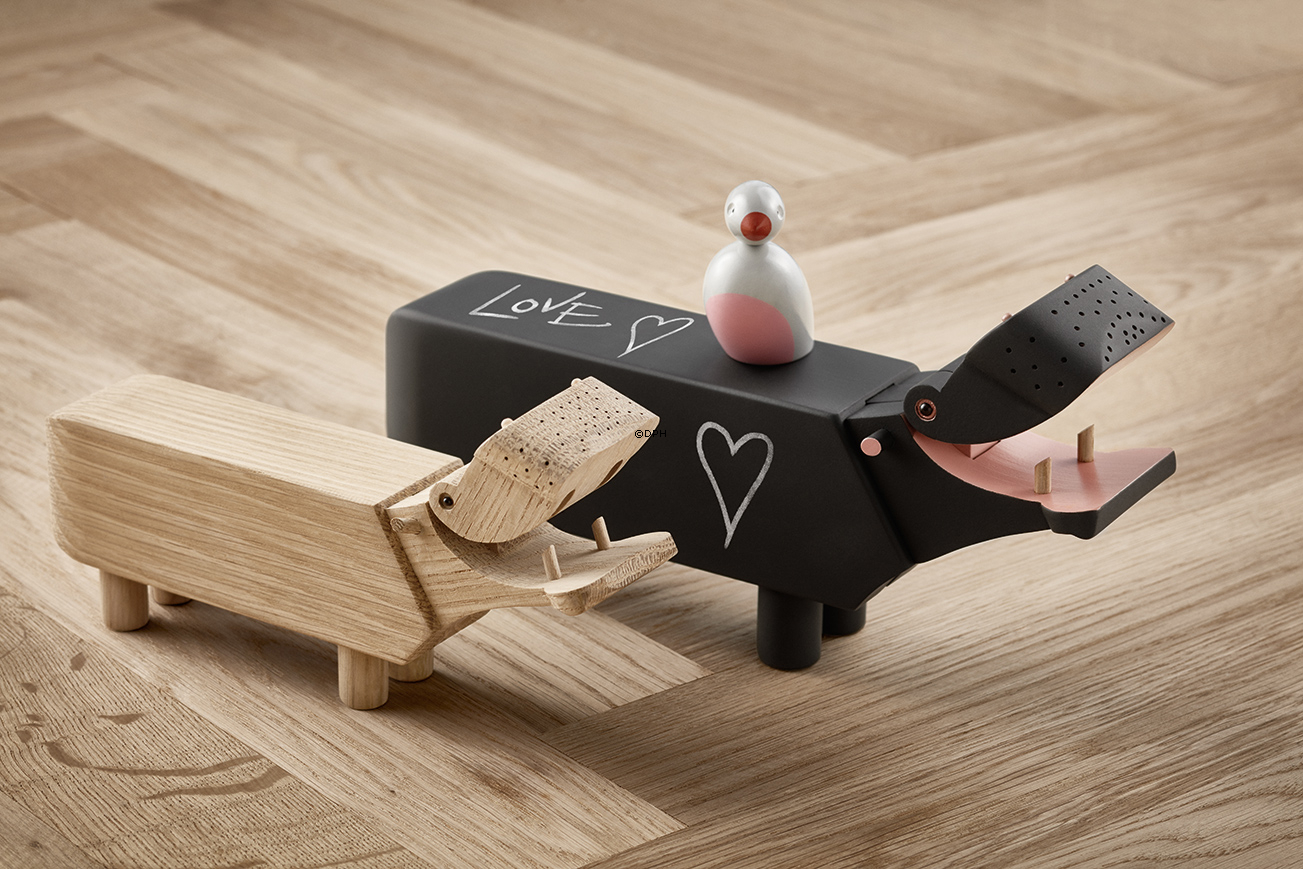 Kay Bojesen Nilpferd, schwarz lackiert