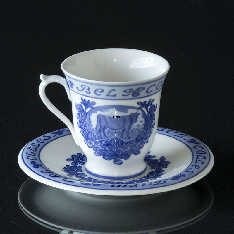 Royal Copenhagen Bel Colles Farm Kaffeetasse mit Untertasse Jugendstil