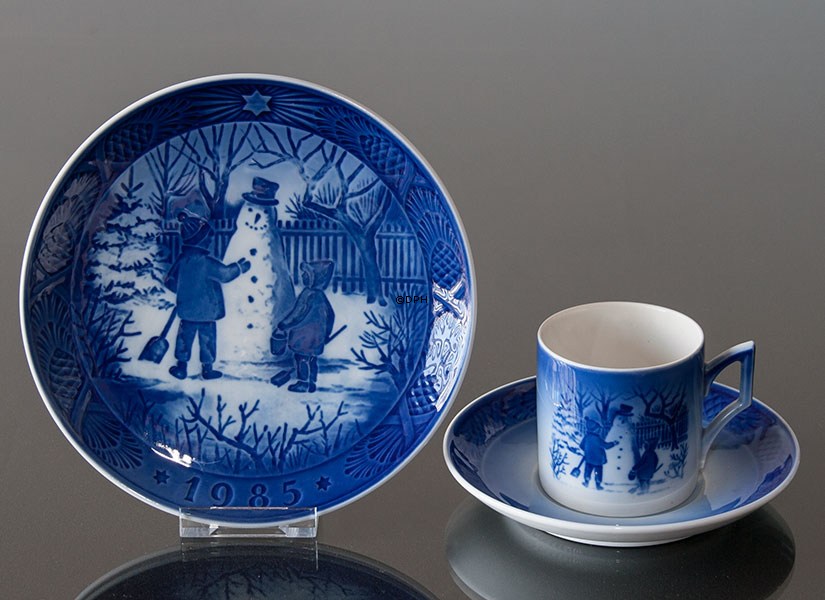 1985 Royal Copenhagen Weihnachtstasse, der Schneemann