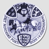 1907 Royal Copenhagen Gedenkteller, DET NORDISKE POST-MØDE i KIØBENHAVN.