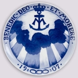 1907 Royal Copenhagen Gedenkteller, BENEDIC. DEO UND MORERE