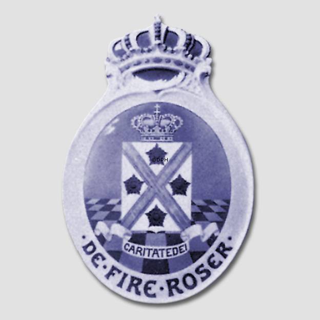 1909 Royal Copenhagen Gedenkteller, DE FIRE ROSER - CARITATE DEI