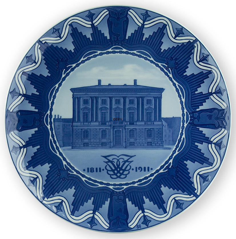 1811-1911 Royal Copenhagen Gedenkteller 1811-1911, Königlich Dänische Akademie der Wissenschaften