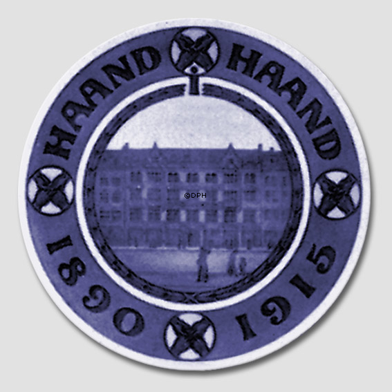 1890-1915 Royal Copenhagen Gedenkteller HAAND I HAAND 1890-1915