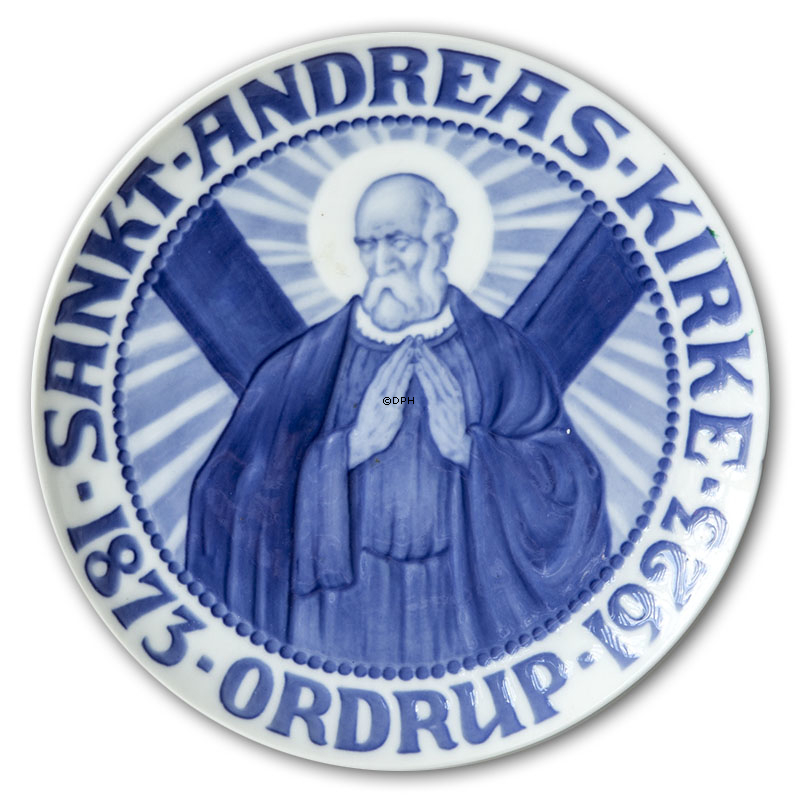 1923 Royal Copenhagen Gedenkteller, SANKT ANDREAS KIRKE ORDRUP 1873-1923