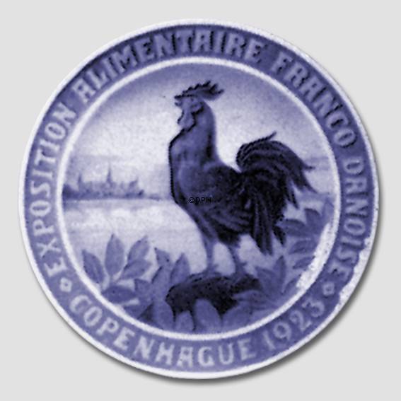 1923 Royal Copenhagen Gedenkteller, EXPOSITION ALIMENTAIRE FRANCO DANOISE COPENHAGUE 1923.