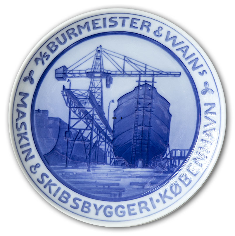 1928 Royal Copenhagen Gedenkteller, A / S BURMEISTER & WAINS MASKIN & SKIBSBYGGERI KØBENHAVN