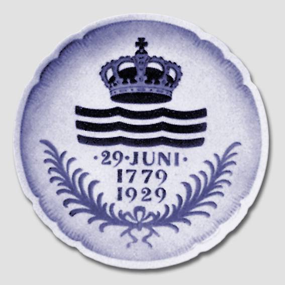 1929 Royal Copenhagen Gedenkteller 1779-1929, Inschrift: 29. JUNI 1779 - 1929.