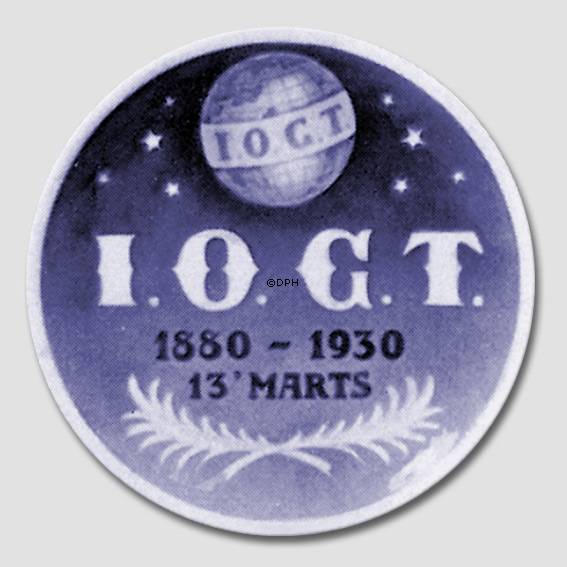 1930 Royal Copenhagen Gedenkteller 1880-1930, IOGT (Unabhängiger Orden des Guten Templers 1880 13 MARTS 1930