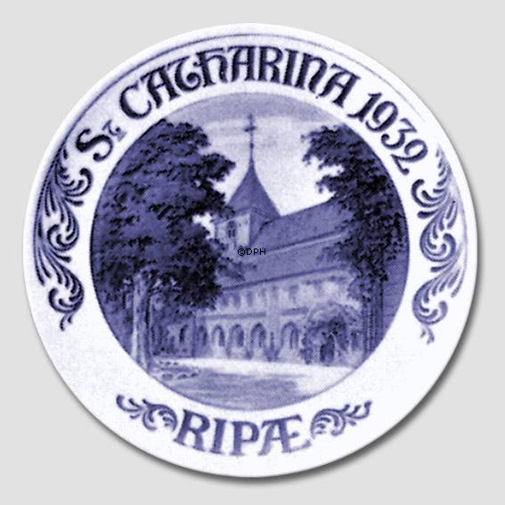 1932 Royal Copenhagen Gedenkteller, ST. CATHARINA RIPÆ 1932.