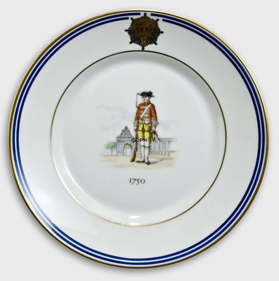 Royal Copenhagen Gedenkteller, Uniformen der Königlichen Leibgarde 1750