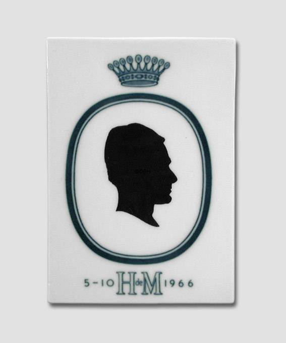 Royal Copenhagen Kachel mit Silhouette von Prinz Henrik