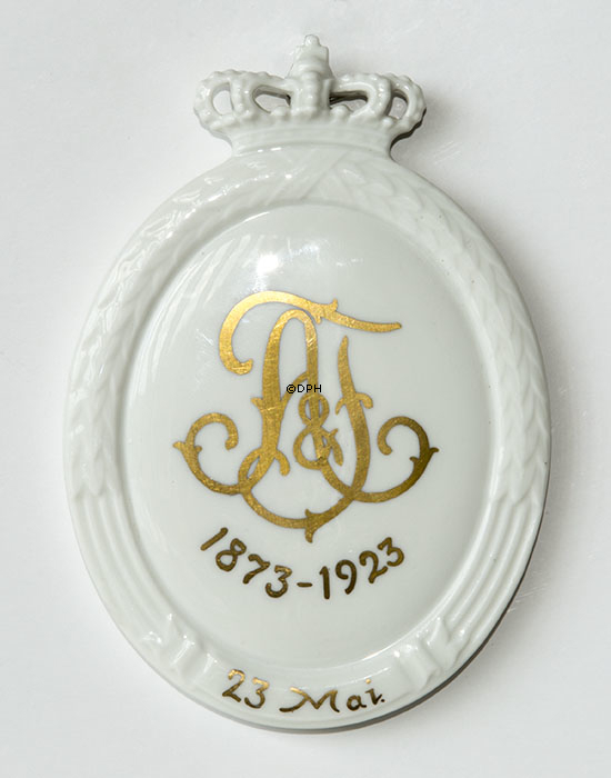 1923 Royal Copenhagen Plate, Monogram ?? 1873-1923 May 23