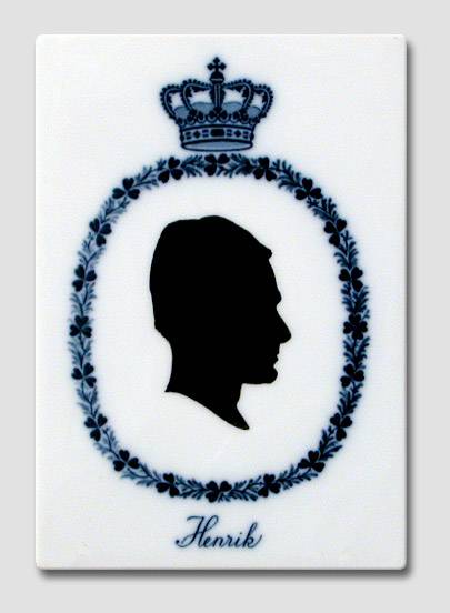 Royal Copenhagen Kachel mit Silhouette von Prinz Henrik