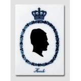Royal Copenhagen Kachel mit Silhouette von Prinz Henrik