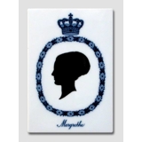 Royal Copenhagen Kachel mit Silhouette der Königin Margrethe