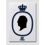 Royal Copenhagen Kachel mit Silhouette von König Frederik der IX