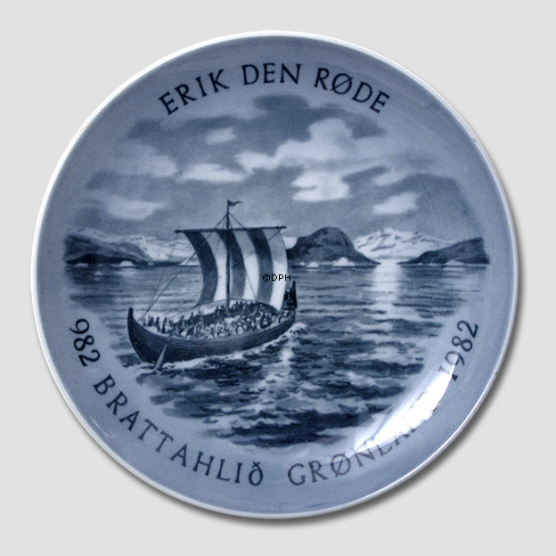 982-1982 Royal Copenhagen Gedenkteller Erik der Rote, Brattahilig Grönland