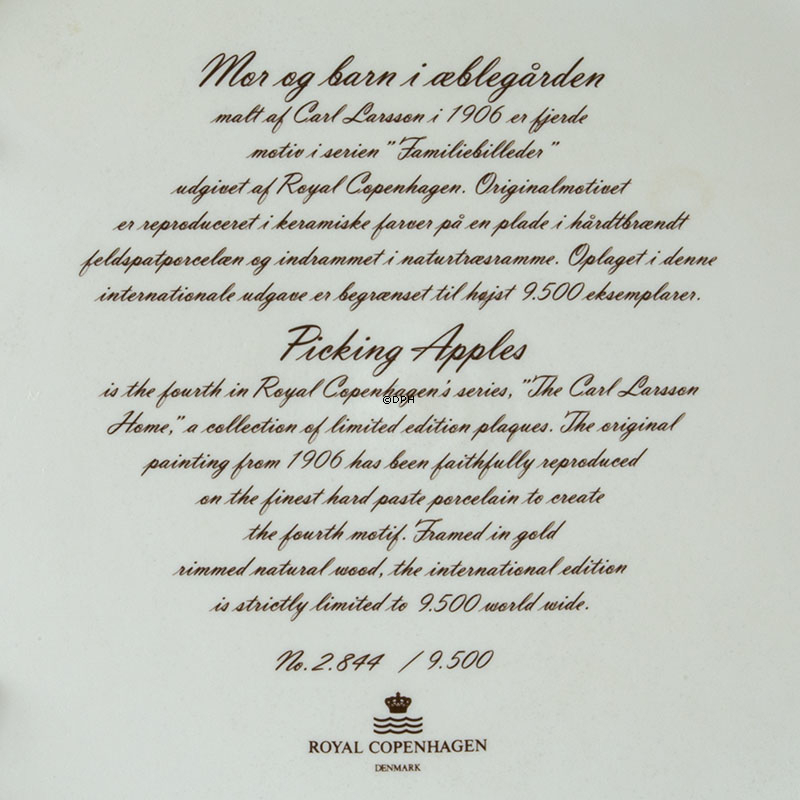 Zupfen von Äpfeln, Carl Larsson Gemälde, Royal Copenhagen