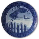 Holzzaun mit Garbe Mais 1911, Royal Copenhagen Weihnachtsteller