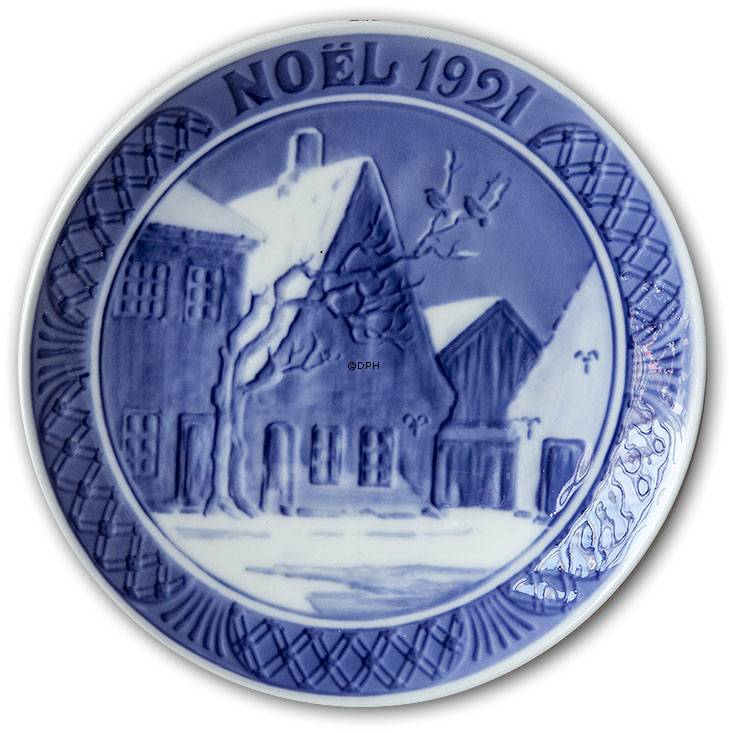 1921 Weihnachtsteller mit französischem Text