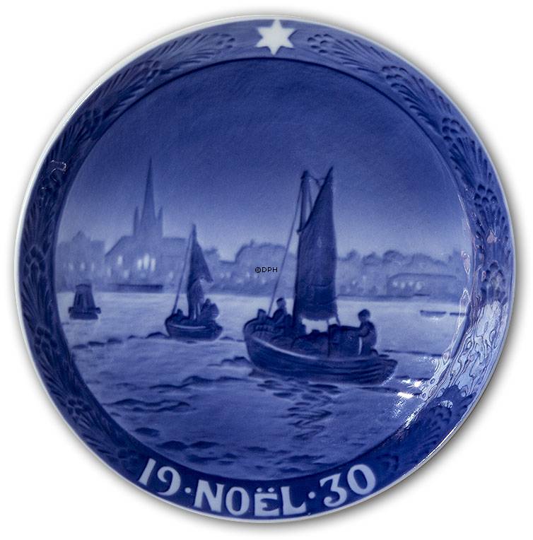 1930 Weihnachtsteller mit französischem Text