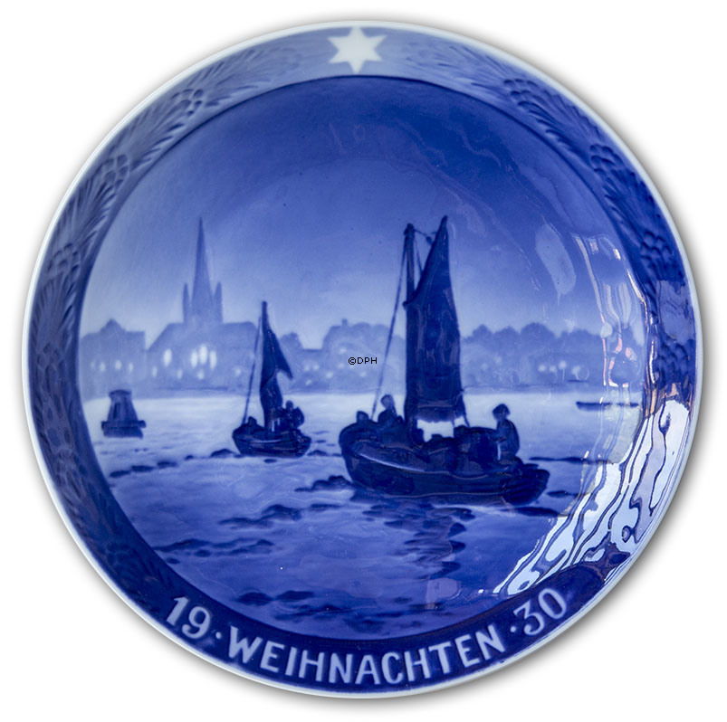 1930 Weihnachtsteller mit deutschem Text