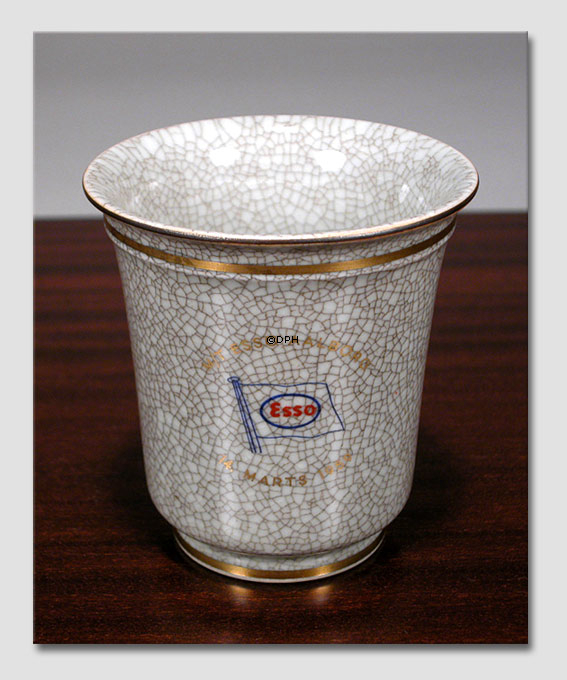 Craquele Vase mit Esso 14. März, Royal Copenhagen