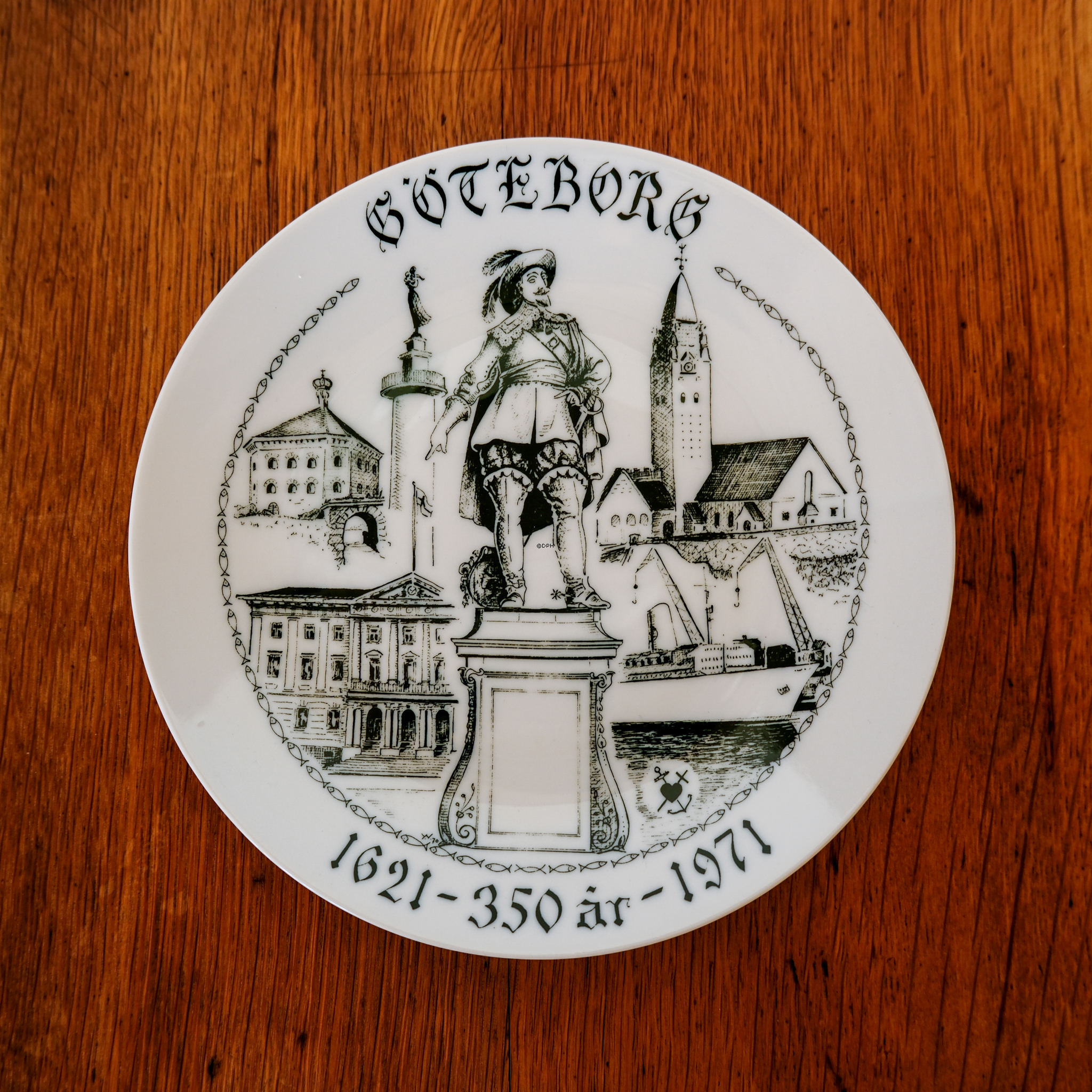 Hackefors Schwedischer Gedenkteller Göteborg 350. Jahrestag