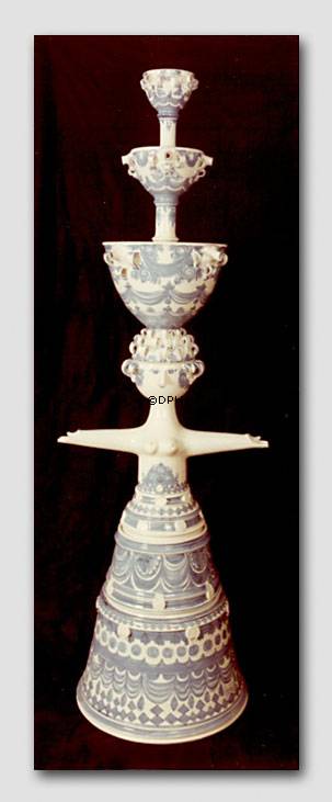 Wiinblad Undine Brunnen, 6 Teile, handbemalt, Blau / Weiß oder Rosa / Grün / Rosa