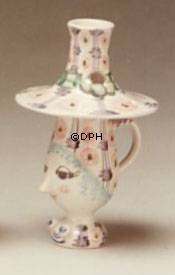 Wiinblad Vase mit Hut Nr. 12, handbemalt, blau / weiß oder mehrfarbig