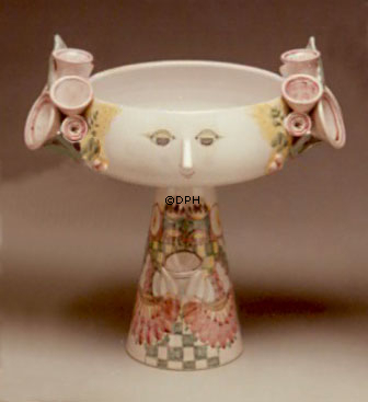 Wiinblad Eva Ständer, Blumentopf, handbemalt,  mehrfarbig