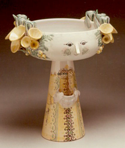 Wiinblad Eva Ständer Nr. 16, Blumentopf, handbemalt, Blau / Weiß oder mehrfarbig