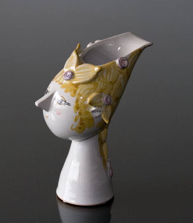 Wiinblad Titania Vase Nr. 18, handbemalt, blau / weiß oder mehrfarbig