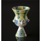 Wiinblad Damenkopf nr. 23, handbemalt, Blau / Weiß oder mehrfarbig