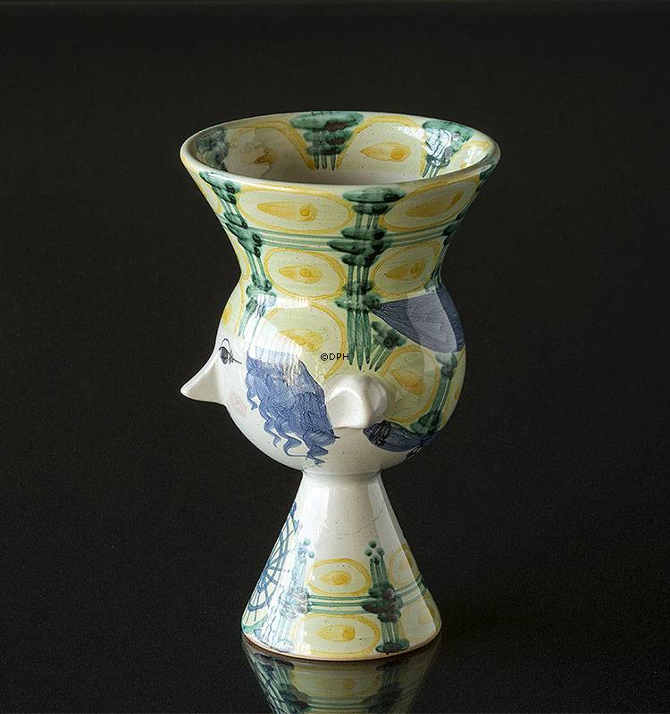 Wiinblad Damenkopf nr. 23, handbemalt, Blau / Weiß oder mehrfarbig