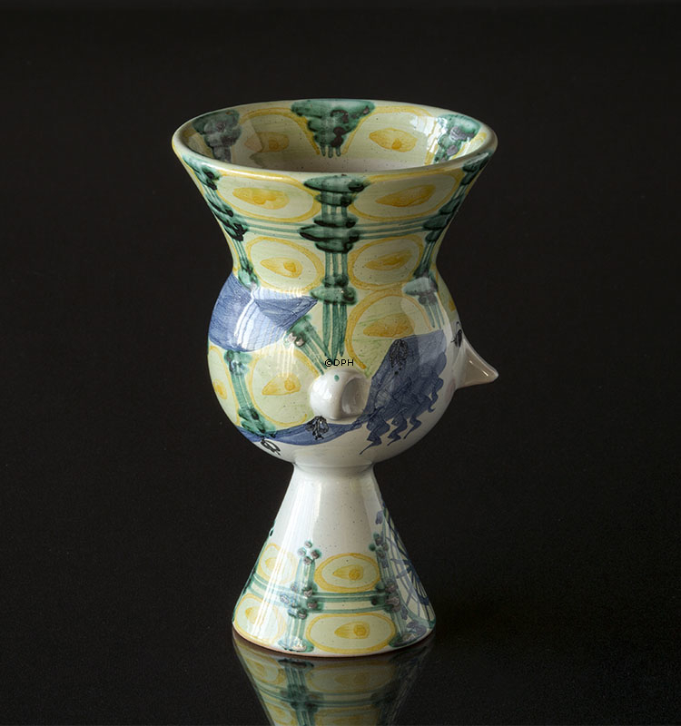 Wiinblad Damenkopf nr. 23, handbemalt, Blau / Weiß oder mehrfarbig