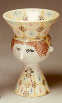 Wiinblad Damenkopf Nr. 25, handbemalt, Blau / Weiß oder mehrfarbig